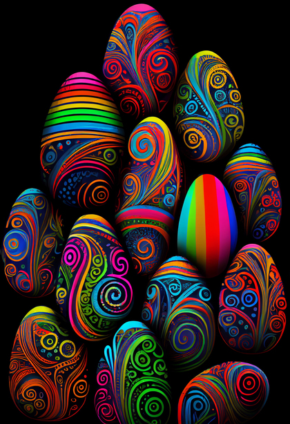 Colorful Easter Eggs Background Image