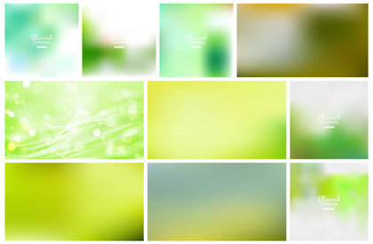 Vibrant Collection of Light Green Blur Vector Designs