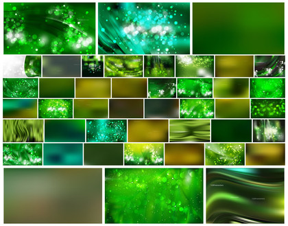 Splendid Array of Dark Green Abstract Designs: Diverse and Dynamic
