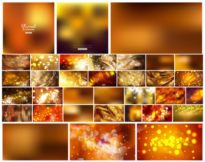 Abstract Orange Blur Backgrounds: A Diverse Vector Collection