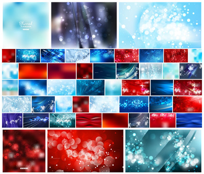 The Dazzling Spectrum of Red and Blue Blurred Vector Designs