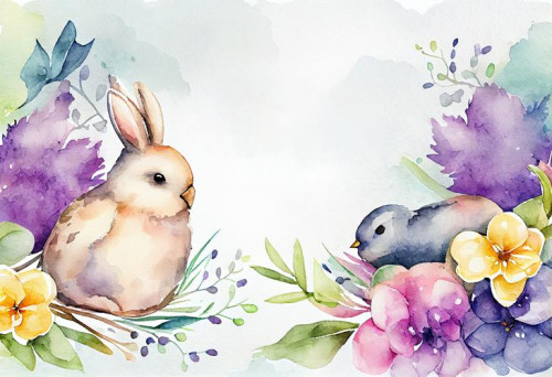 Watercolor Easter Card Background