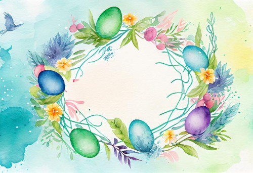 Watercolor Easter Card Background Image
