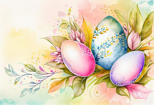 Watercolor Easter Card Background