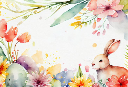 Watercolor Easter Card Background