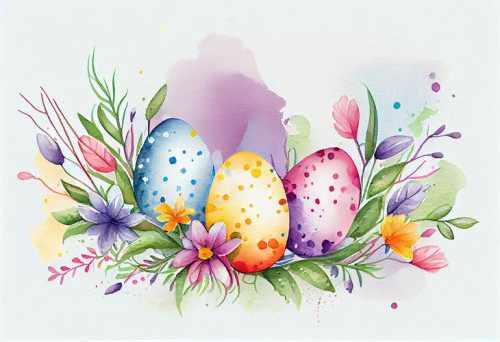Watercolor Easter Card Background