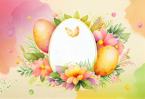 Watercolor Easter Card Background Image