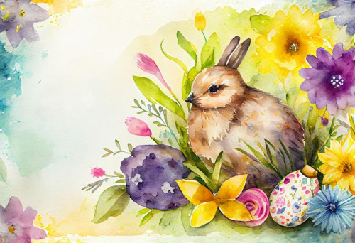 Watercolor Easter Card Background