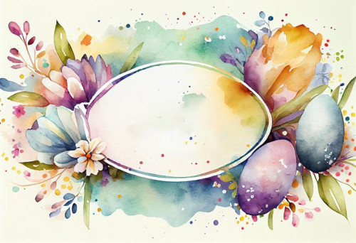 Watercolor Easter Card Background Image