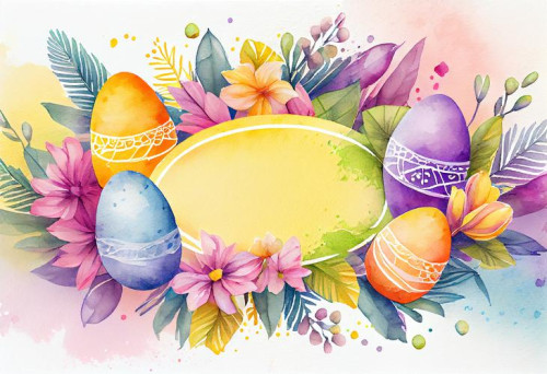 Watercolor Easter Card Background