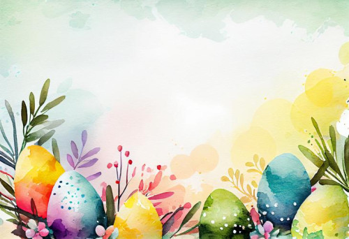 Watercolor Easter Card Background Image