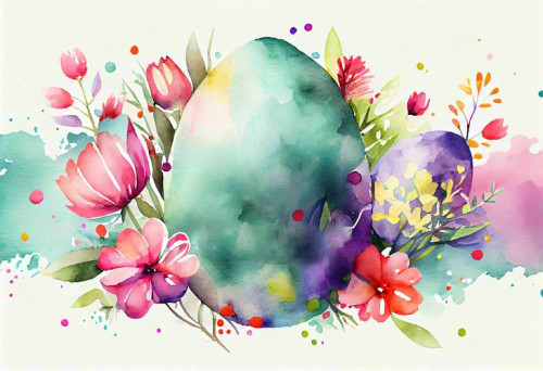 Watercolor Easter Card Background