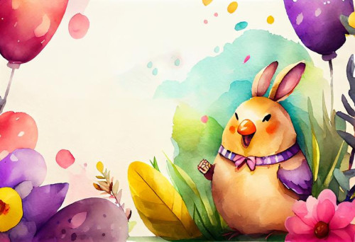 Watercolor Easter Card Background Image