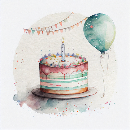 Watercolor Happy Birthday Background Image
