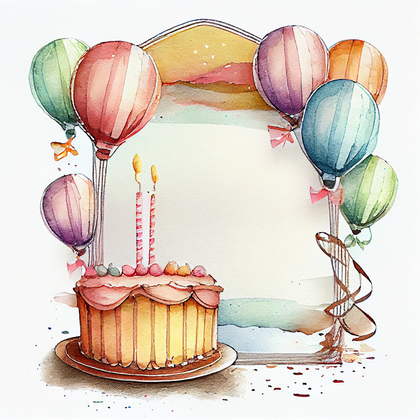 Watercolor Happy Birthday Card Background Image