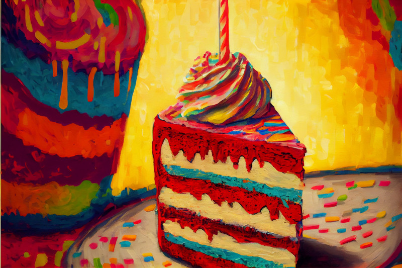 Impasto Oil Painting Birthday Background Image