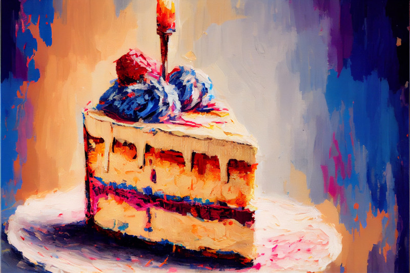 Impasto Oil Painting Birthday Background Image