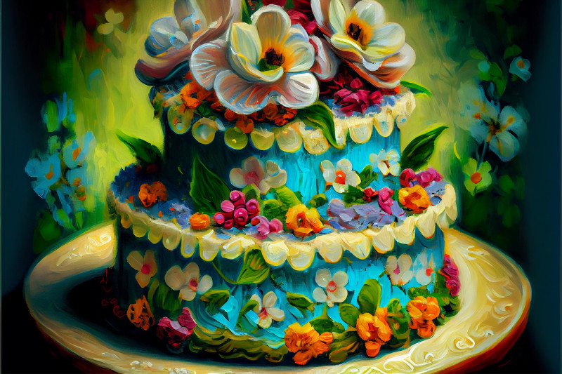 Impasto Oil Painting Birthday Background Image