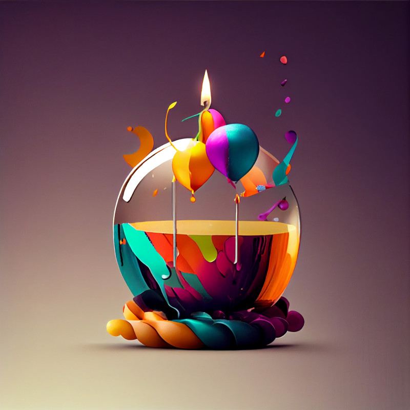 Colorful Liquid Oil Painting Birthday Background Image