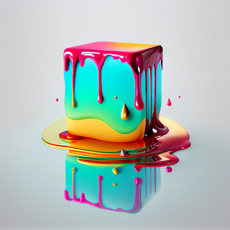 Liquid Oil Painting Birthday Cake Background Image