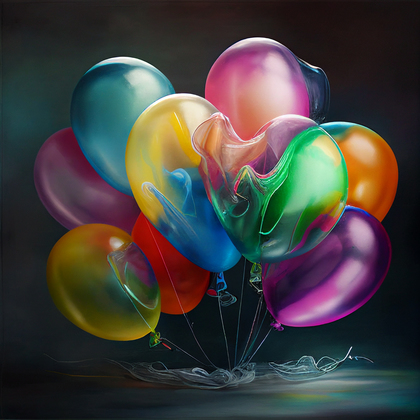Cosmic Birthday Balloons Background