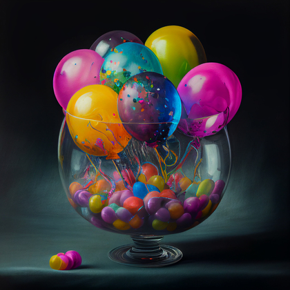 Cosmic Birthday Balloons Background Image