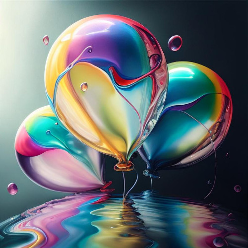 Cosmic Birthday Colorful Balloons Background Image