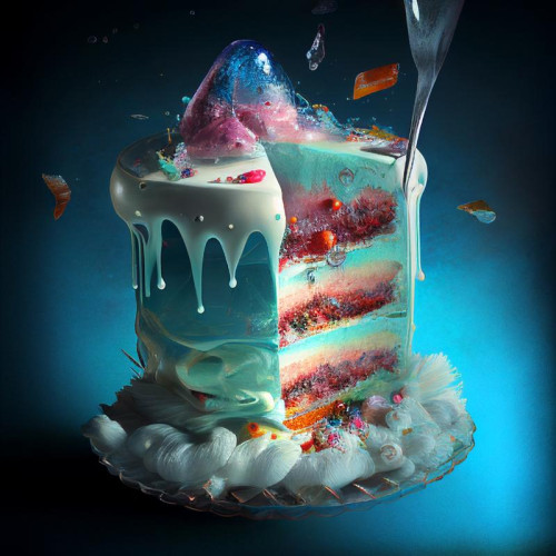 Cosmic Happy Birthday Cake Background