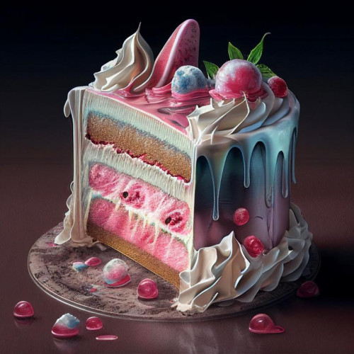Cosmic Birthday Cake Background Image
