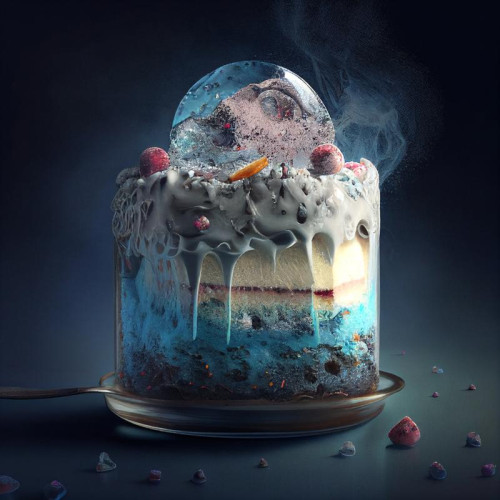 Cosmic Birthday Cake Background Image