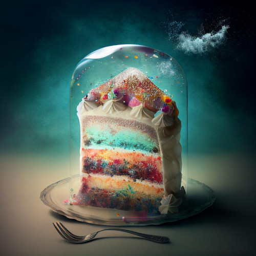 Cosmic Happy Birthday Cake Background Image