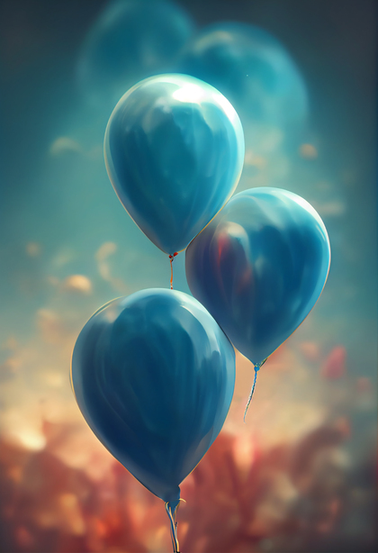 Blue Happy Birthday Balloons Background Image