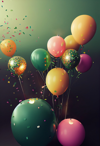 Birthday Balloons Background Image