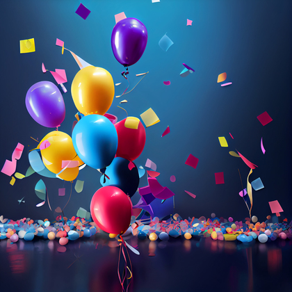 Happy Birthday Balloons Background Image