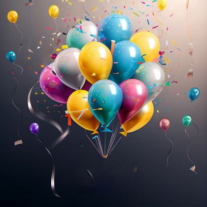 Happy Birthday Balloons Background Image