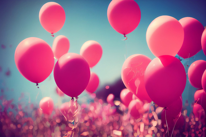 Pink Birthday Balloons Background