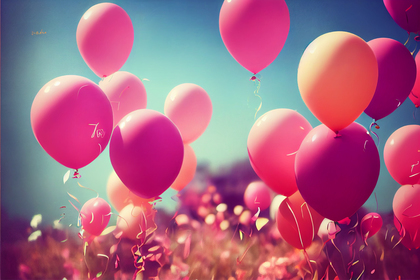 Pink Happy Birthday Balloons Background Image