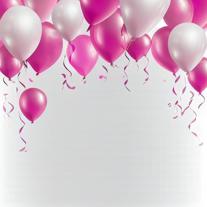 Pink and White Balloons Background Image