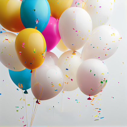 Balloons and Confetti Background Image
