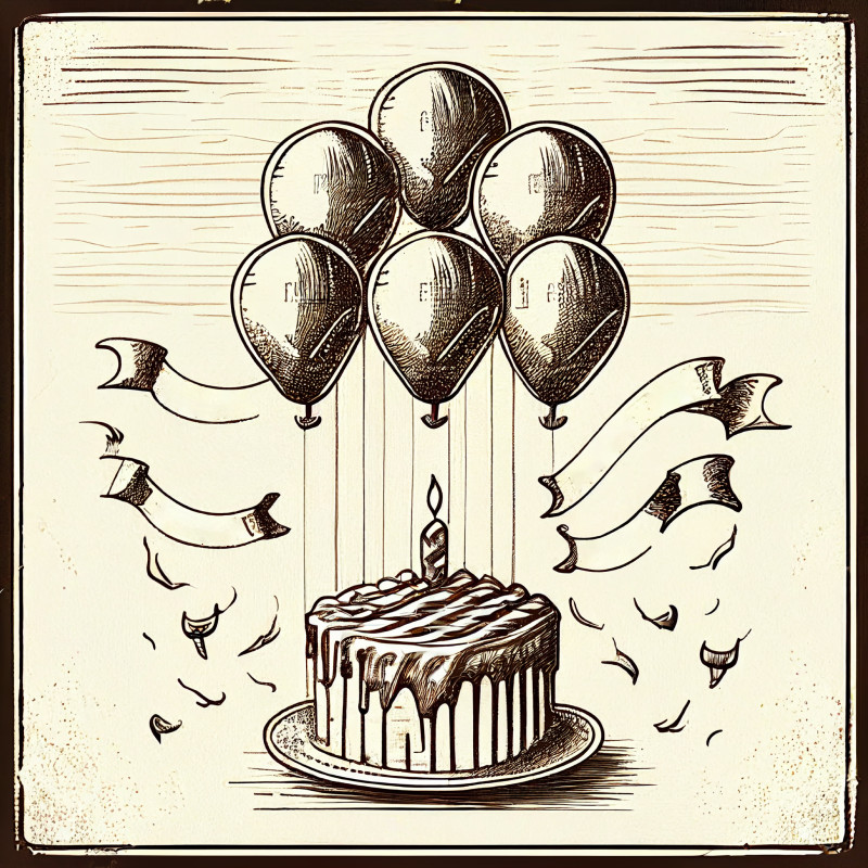 Hand Drawn Style Birthday Card Image
