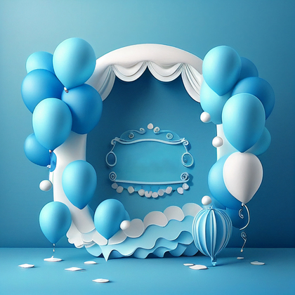 Blue and White Birthday Background Image
