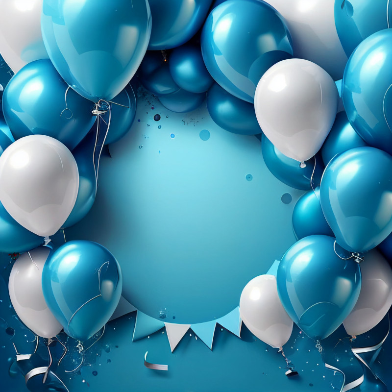 Blue and White Birthday Card Background Image