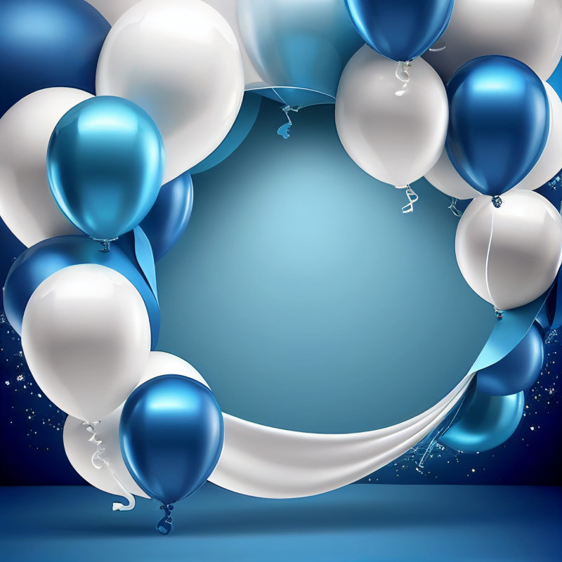 Blue and White Birthday Background