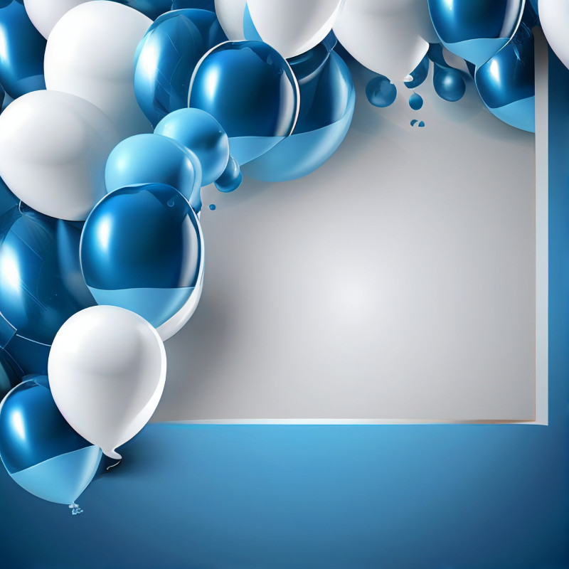 Blue and White Birthday Card Background