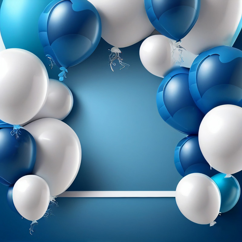 Blue and White Happy Birthday Card Background