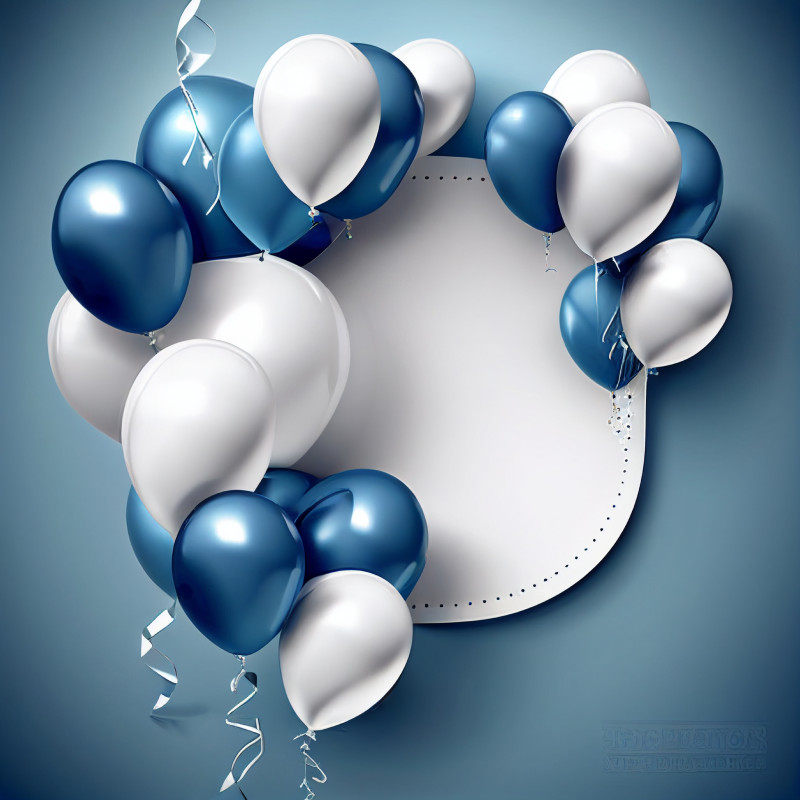 Blue and White Birthday Background Image
