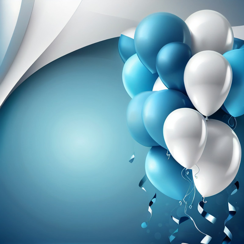Blue and White Happy Birthday Background Image