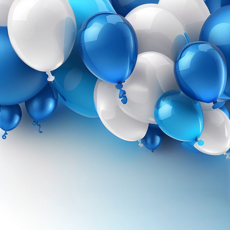 Blue and White Birthday Card Background Image