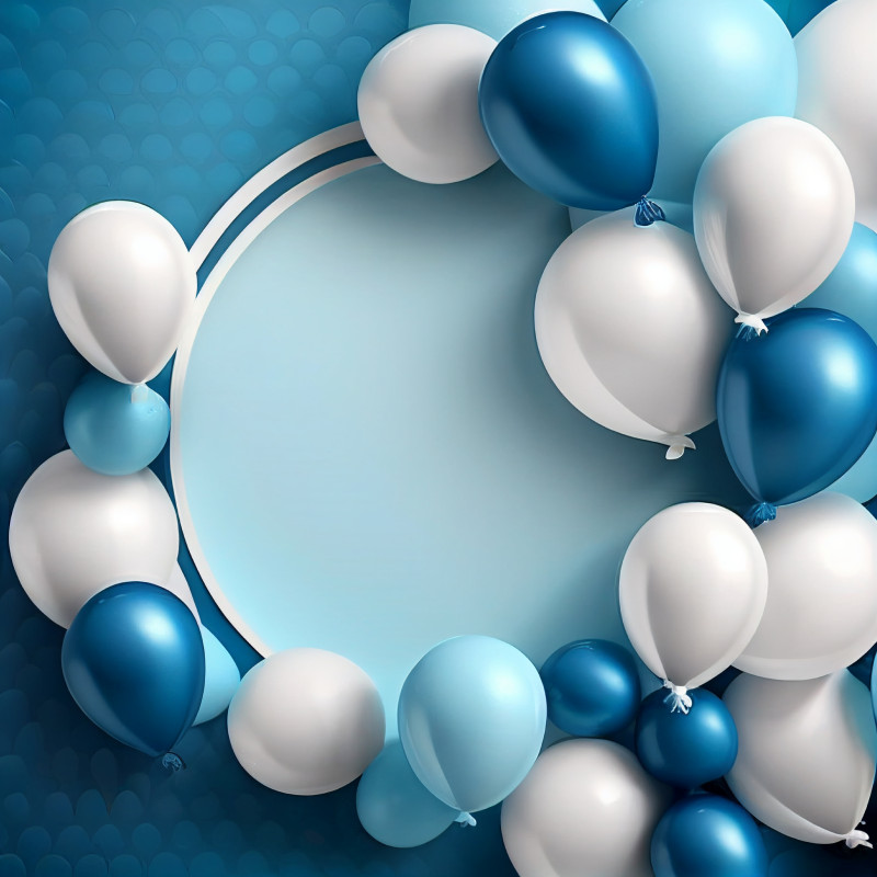 Blue and White Birthday Background
