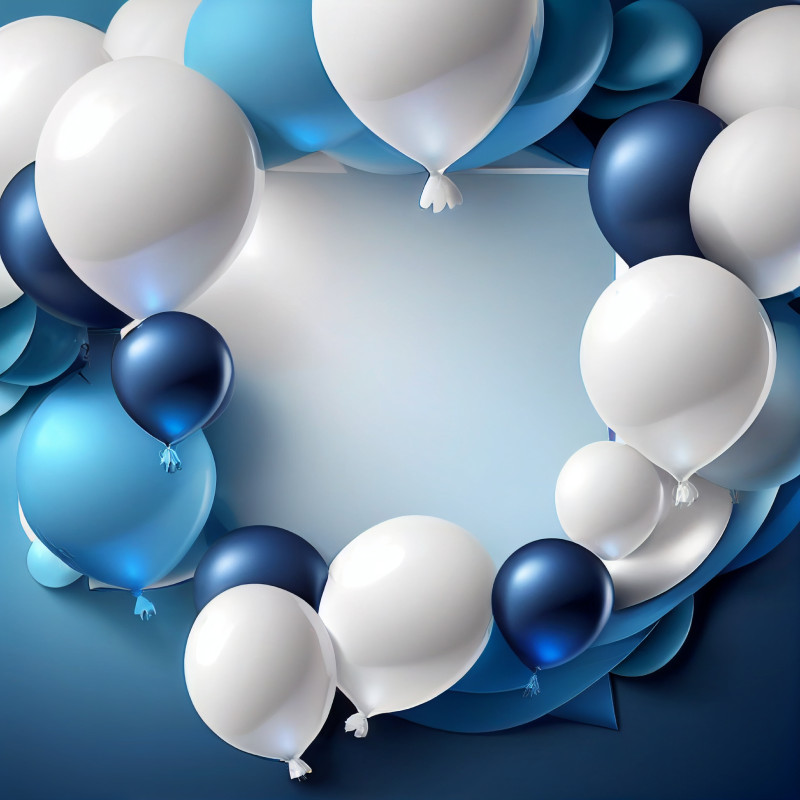 Blue and White Happy Birthday Background
